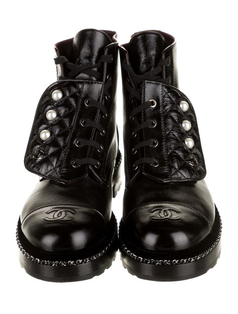 chanel military boots